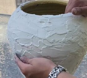 diy textured vase, Sanding rough spots