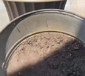 faux concrete planter, Brown dirt
