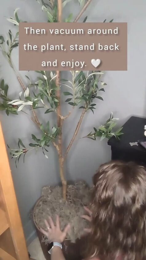 how to make fake plants look real, Adding Spanish moss to the planter