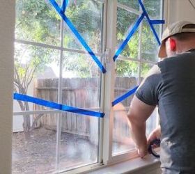 Use painter's tape to create a pattern on your window
