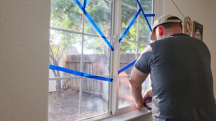 Use painter's tape to create a pattern on your window