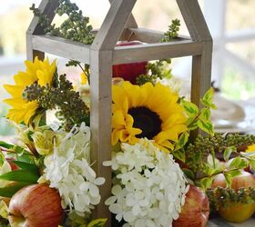 diy farolillo floral y mesa con tema de manzana para otoo