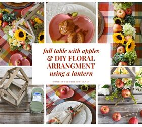diy farolillo floral y mesa con tema de manzana para otoo