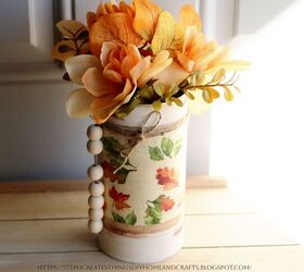manualidades recicladas decoracin floral de otoo con una lata de metal