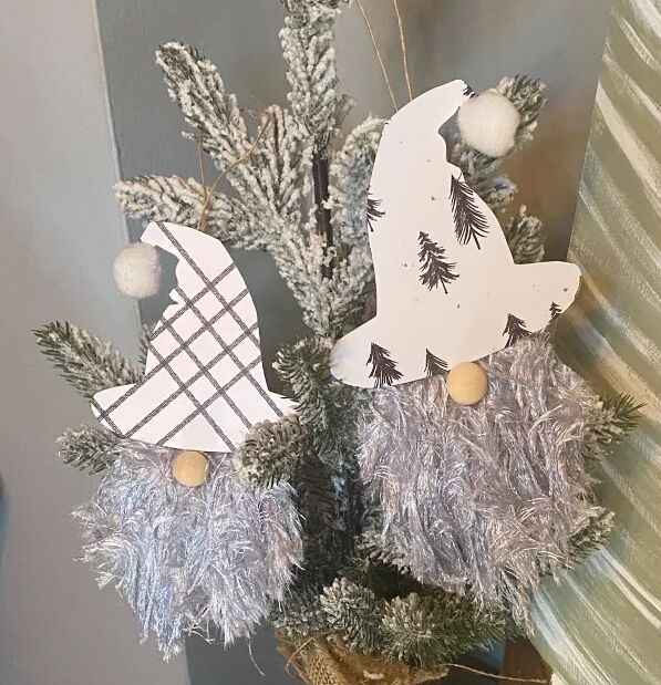 DIY yarn gnome ornaments