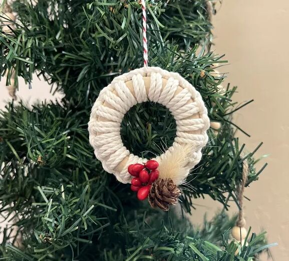 DIY macrame wreath ornament