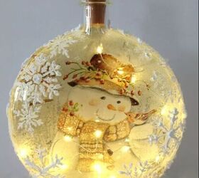 Light-up decoupage ornaments