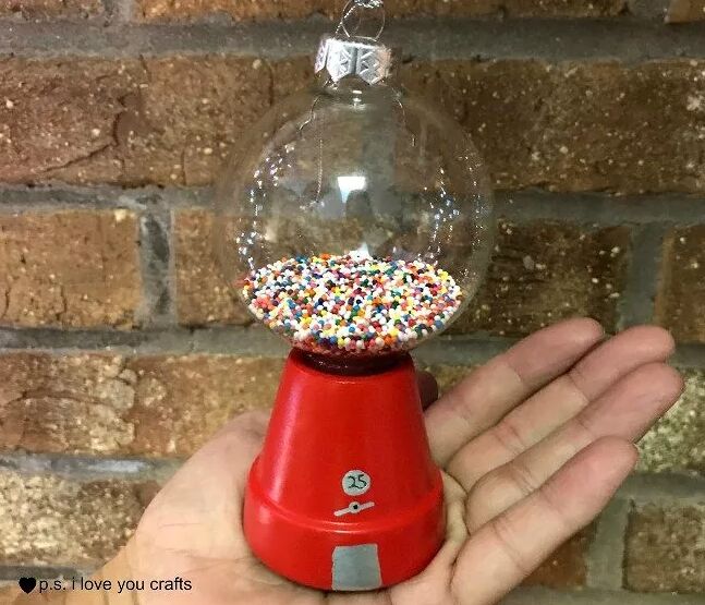 Mini gumball machine ornament