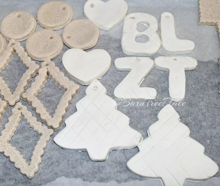 Salt dough and cornstarch clay ornaments