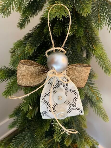 diy rustic christmas ornaments, Ribbon angel ornaments