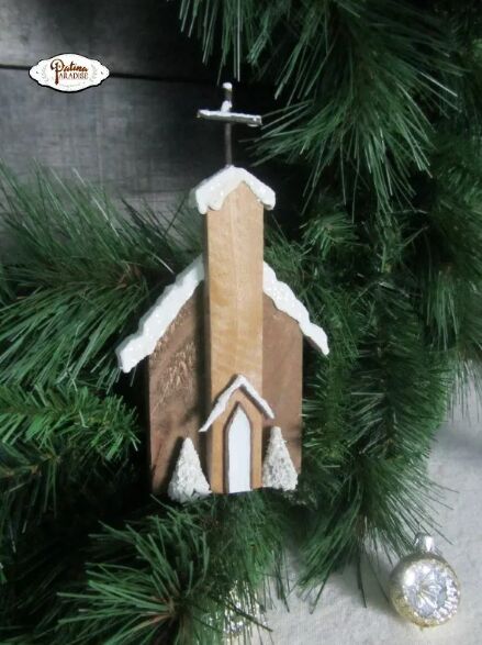 diy rustic christmas ornaments, Pallet wood church ornaments