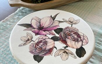 Pink Cake Plate Transformed in to White Floral
