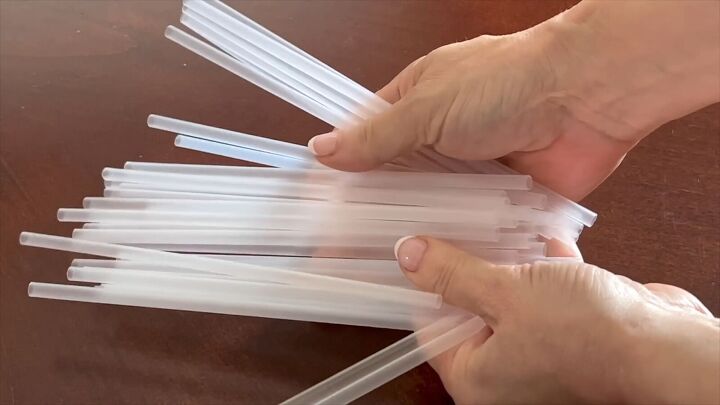 lampshade makeover crafting with straws, How to makeover a lampshade with straws