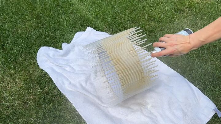 lampshade makeover crafting with straws, Step by step guide for straw lampshade makeover