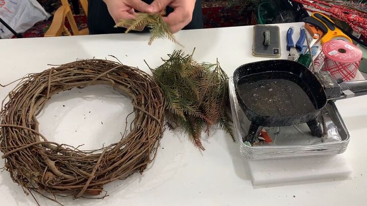 Cut your greenery stems into smaller pieces