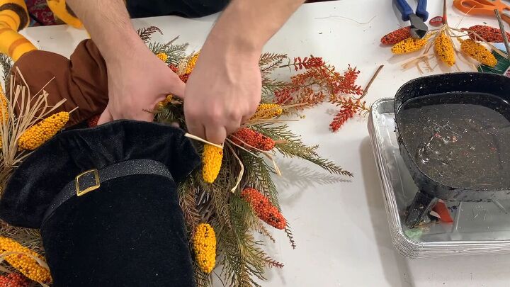 Poke the flowers in between the corn