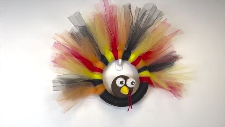 Thanksgiving turkey tulle wreath DIY