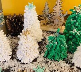 Q-tip Christmas trees