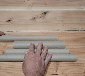 Stacking the cardboard tubes