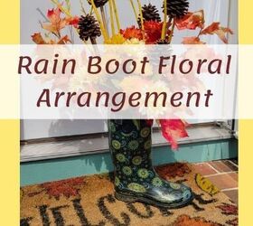 cmo conseguir un alegre arreglo floral con botas de lluvia, Bota de lluvia con un arreglo floral