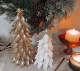 Plastic spoon cone Christmas trees