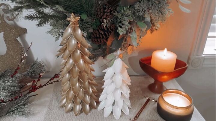 Plastic spoon cone Christmas trees