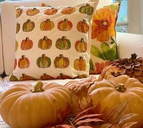 decoracin otoal con calabazas y cojn de calabaza, Almohada calabaza de oto o