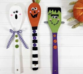 cucharas de madera para halloween, Cucharas de Halloween
