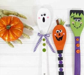 cucharas de madera para halloween, Cucharas de Halloween