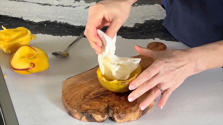 how to make homemade candles, Mango peel candle jar