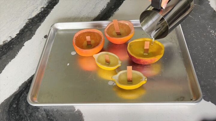 how to make homemade candles, Fill the Fruit