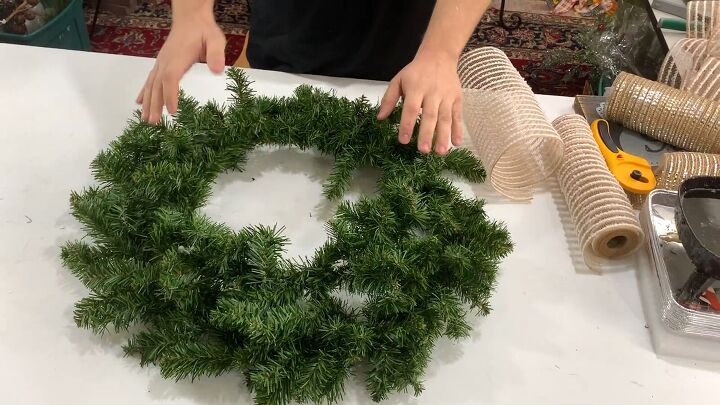 Evergreen wreath frame