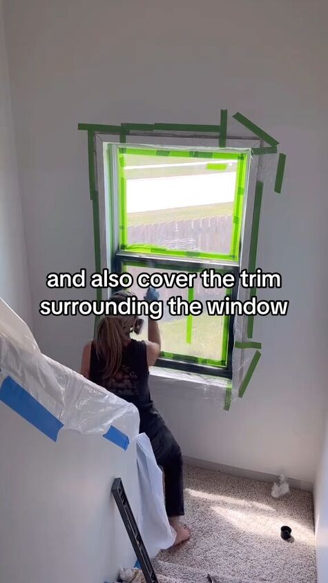 Taping off the windows and trim