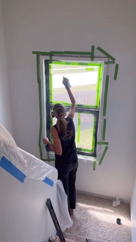 Applying black spray paint