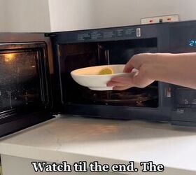 Placing the lemon in the microwave