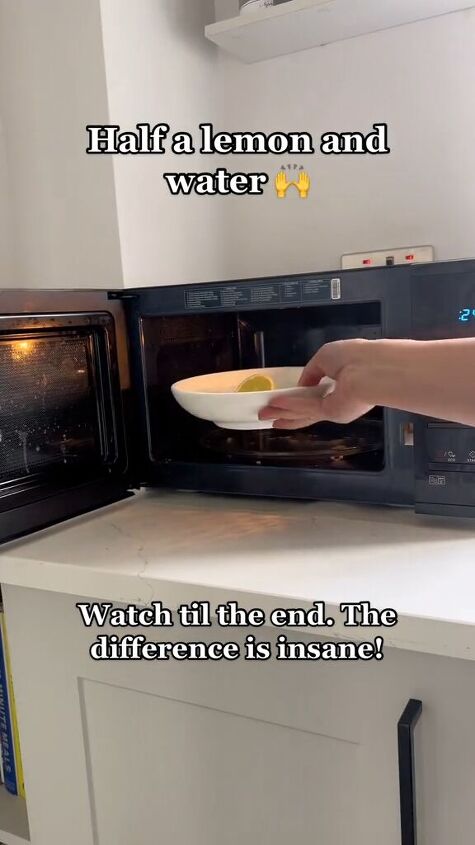 Placing the lemon in the microwave