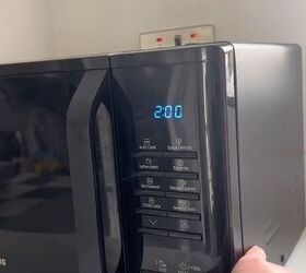 Setting the microwave to 2 minutes