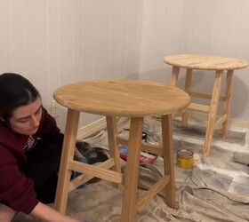 Staining the side tables