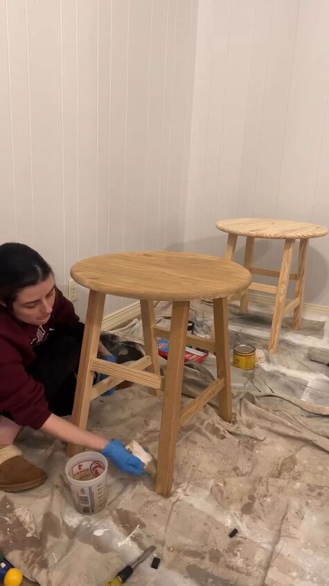 Staining the side tables