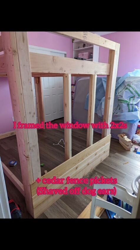 diy loft bed, Framing the window