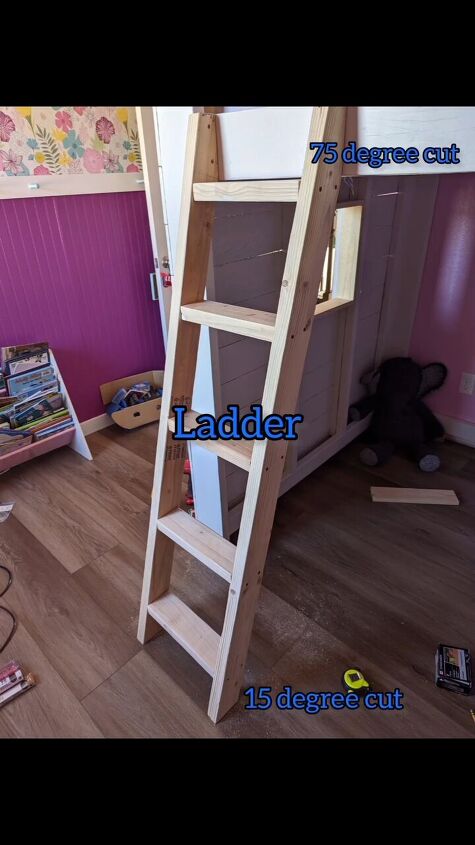 diy loft bed, Constructing the ladder