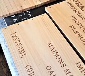 cmo hacer una caja de vino de la vendimia de charcutera diy cloches lavender, laying out wine crate pieces