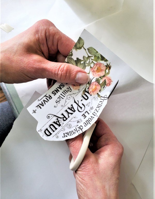 repurpose cans and jars, cutting image with sharp scissors