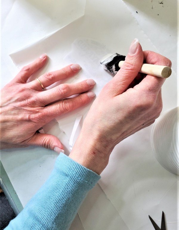 repurpose cans and jars, adding glue to paper
