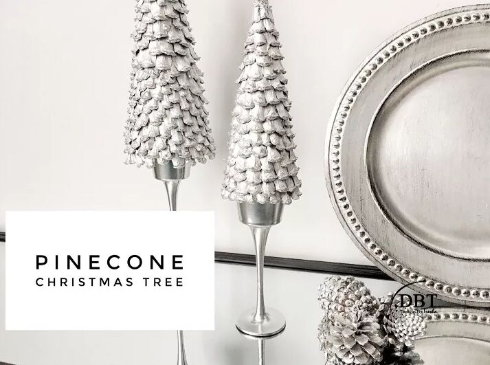 Silver pine cone Christmas trees