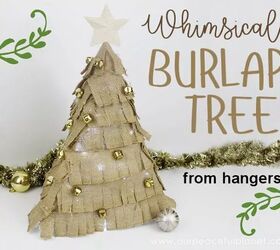 Burlap and hanger Christmas tree