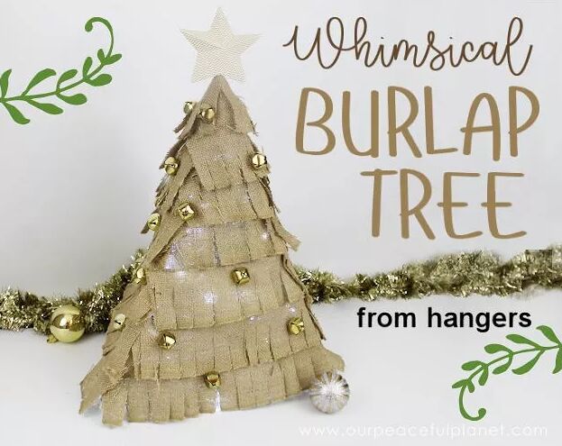 Burlap and hanger Christmas tree