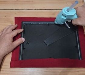 Gluing fabric to the pictue frames
