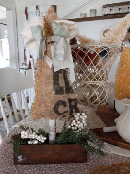 Burlap bag Christmas tree