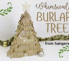 Burlap and hanger Christmas trees